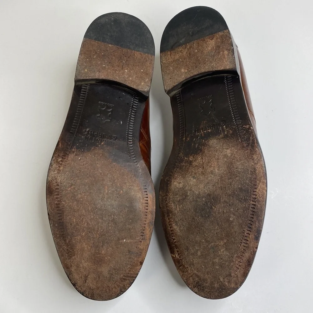 Johnston & Murphy Mens Leather Tassel Loafers Classic Brown Size 9